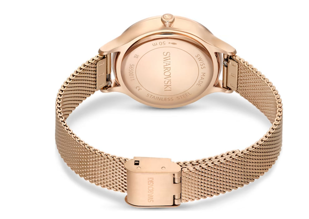Swarovski Dextera Mixed Crystal Pave White Dial Rose Gold Tone Women's Watch 5650011