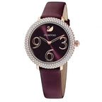 Swarovski Crystal Frost Red Dial Red Leather Strap Women's Watch 5484064