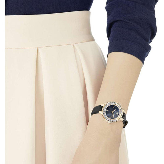 Swarovski Lovely 31mm Black Dial Black Leather Crystal Women's Watch 5242898
