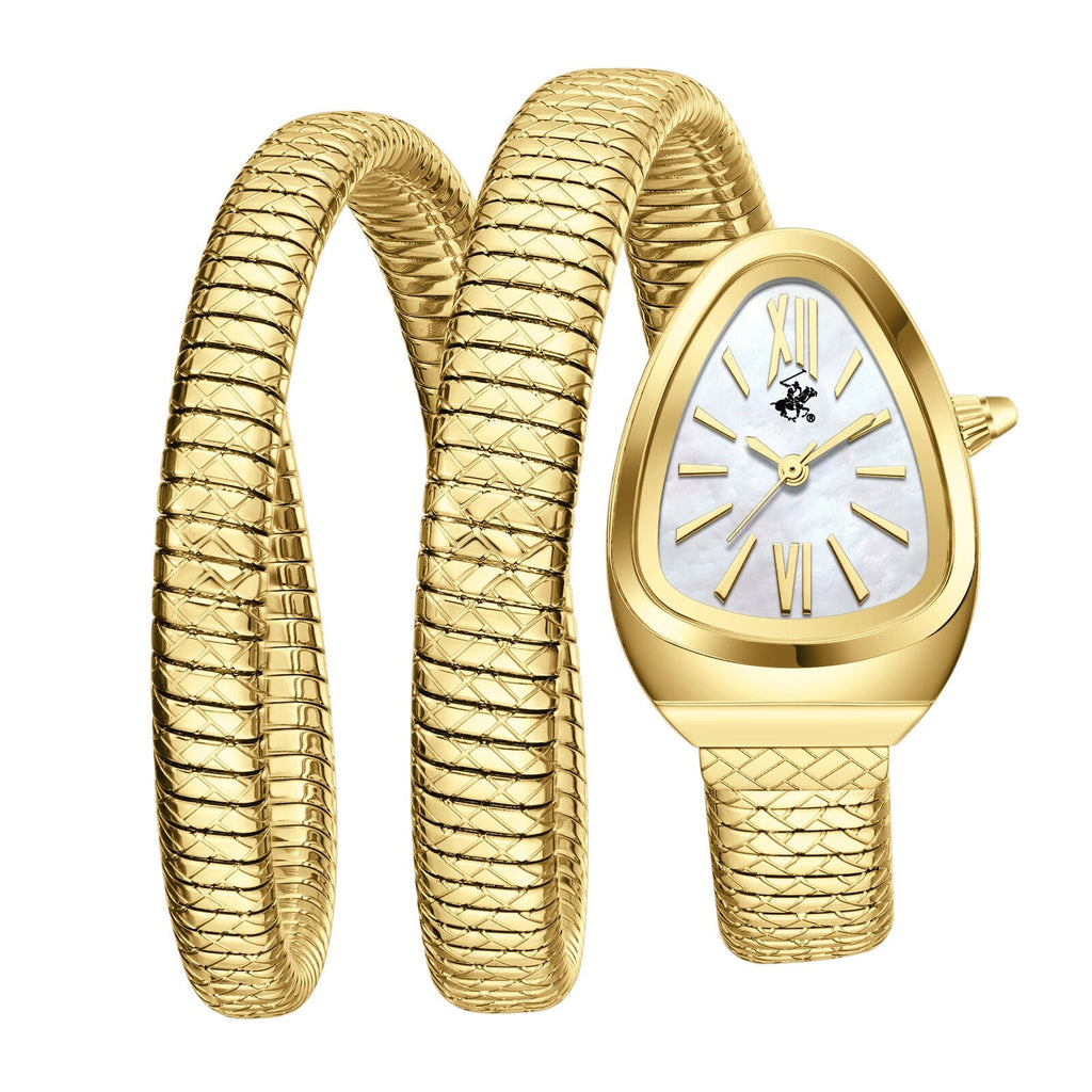 Beverly Hills Polo Club serpenti All Gold Mother Pearl Watch BP3888C.120