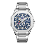 Lee Cooper dark blue square dial paired silver metal strap Men's Watch - LC08246.390