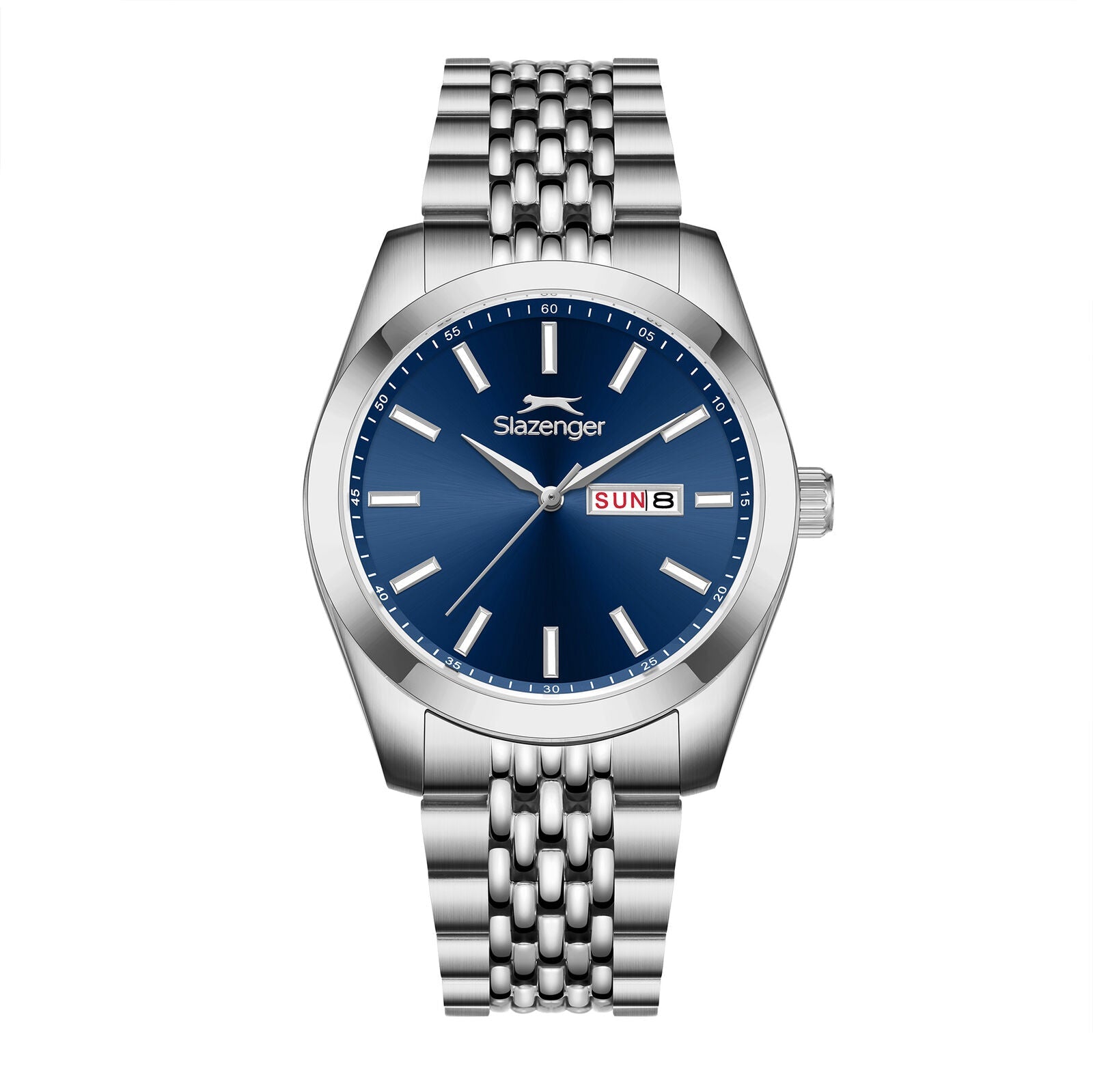 Slazenger Classic Day Date Window Blue Dial Silver Watch - SL.9.2579.1.390 Main image