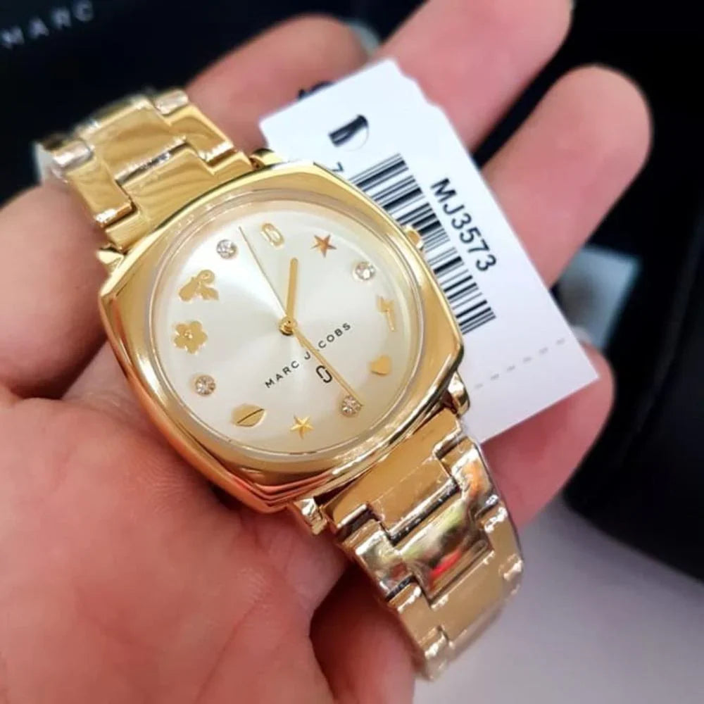 Marc Jacobs Mandy 34mm White Dial Gold-Tone Women's Watch MJ3573