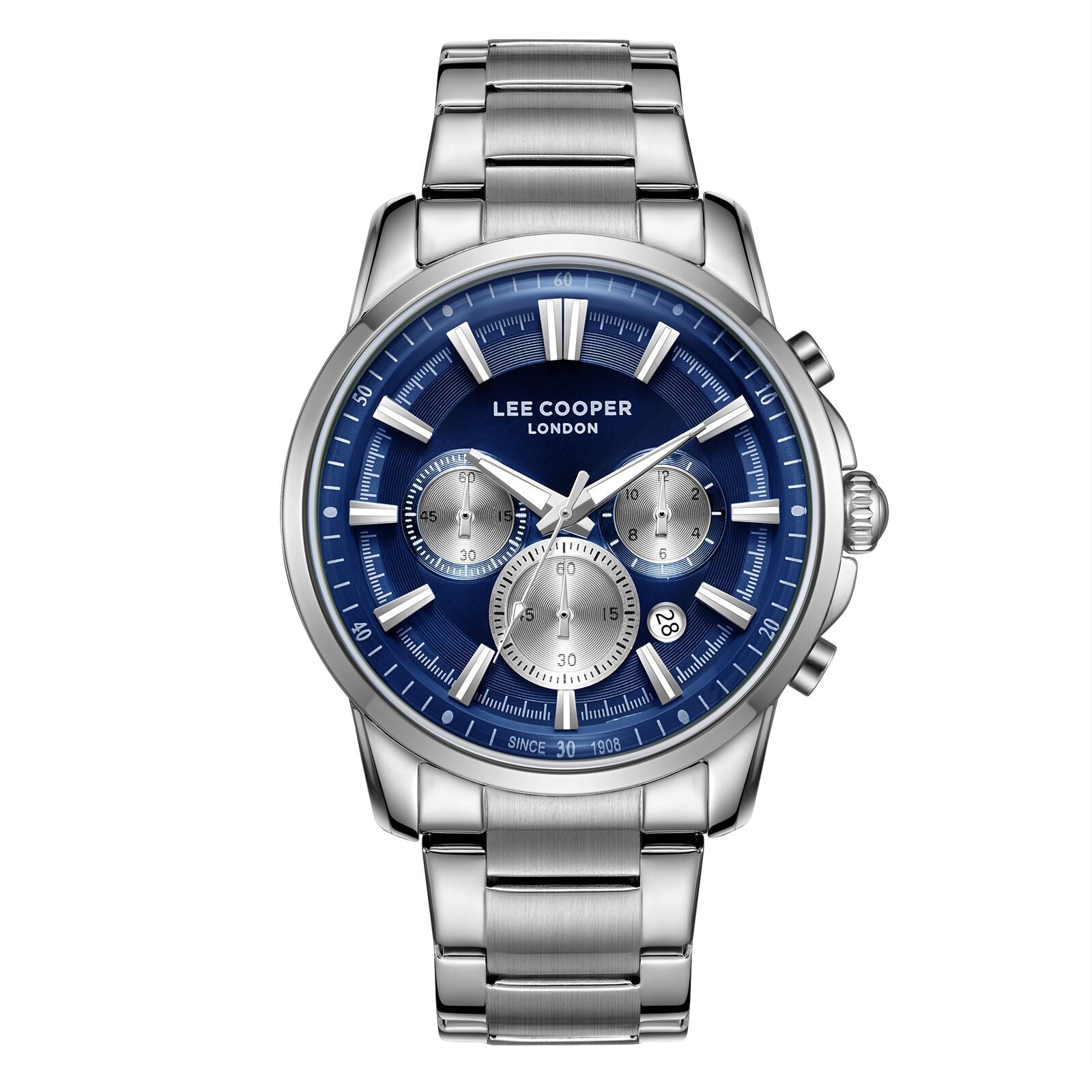 Lee Cooper Malo Multifunction Blue Dial Silver Watch - LC08068.390 Hoofdafbeelding