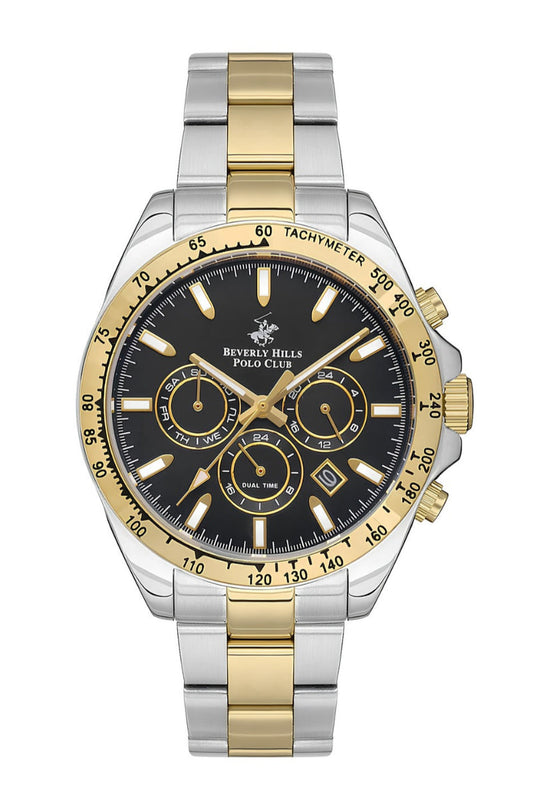 Beverly Hills Polo Club 42mm Black Dial Two-Tone Multifunction Men's Watch BP3127X.251