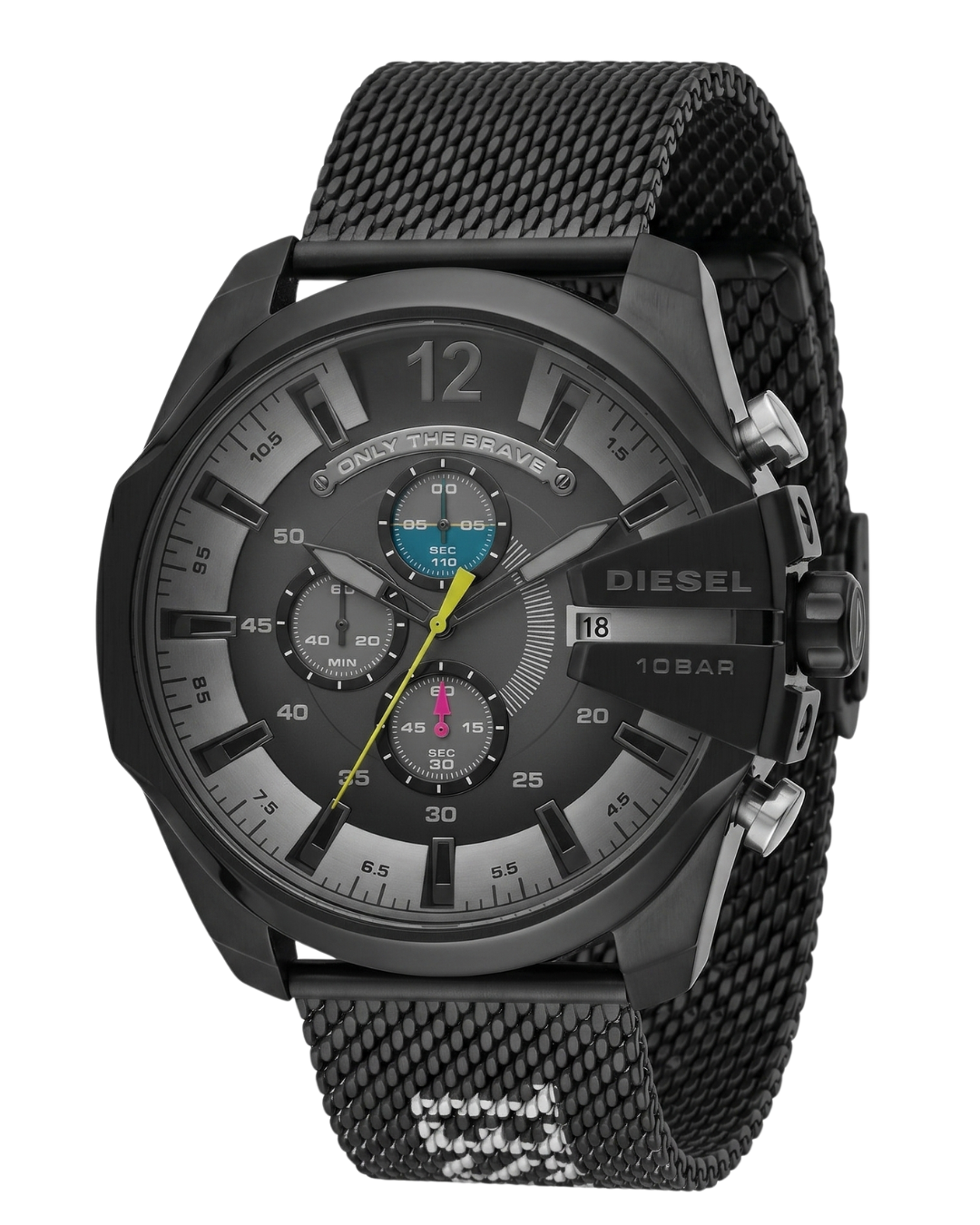 Diesel Mega Chief Chronograph All Black Mesh Strap Watch DZ4514 Main image