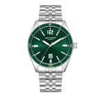 Lee Cooper Oswin Date Window Green Dial Silver Watch - LC08281.370