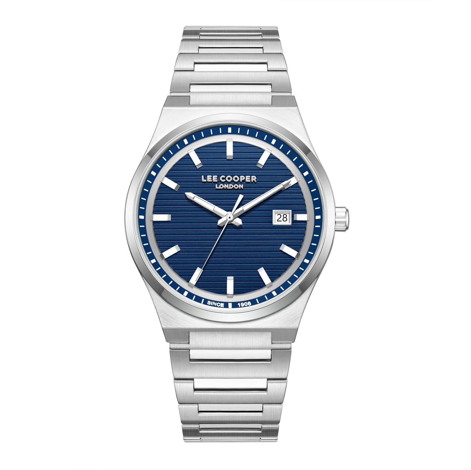 Lee Cooper Daily Driver Date Window Blue Dial Silver Watch - LC08288.390 Main image