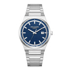 Lee Cooper Daily Driver Date Window Blue Dial Silver Watch - LC08288.390