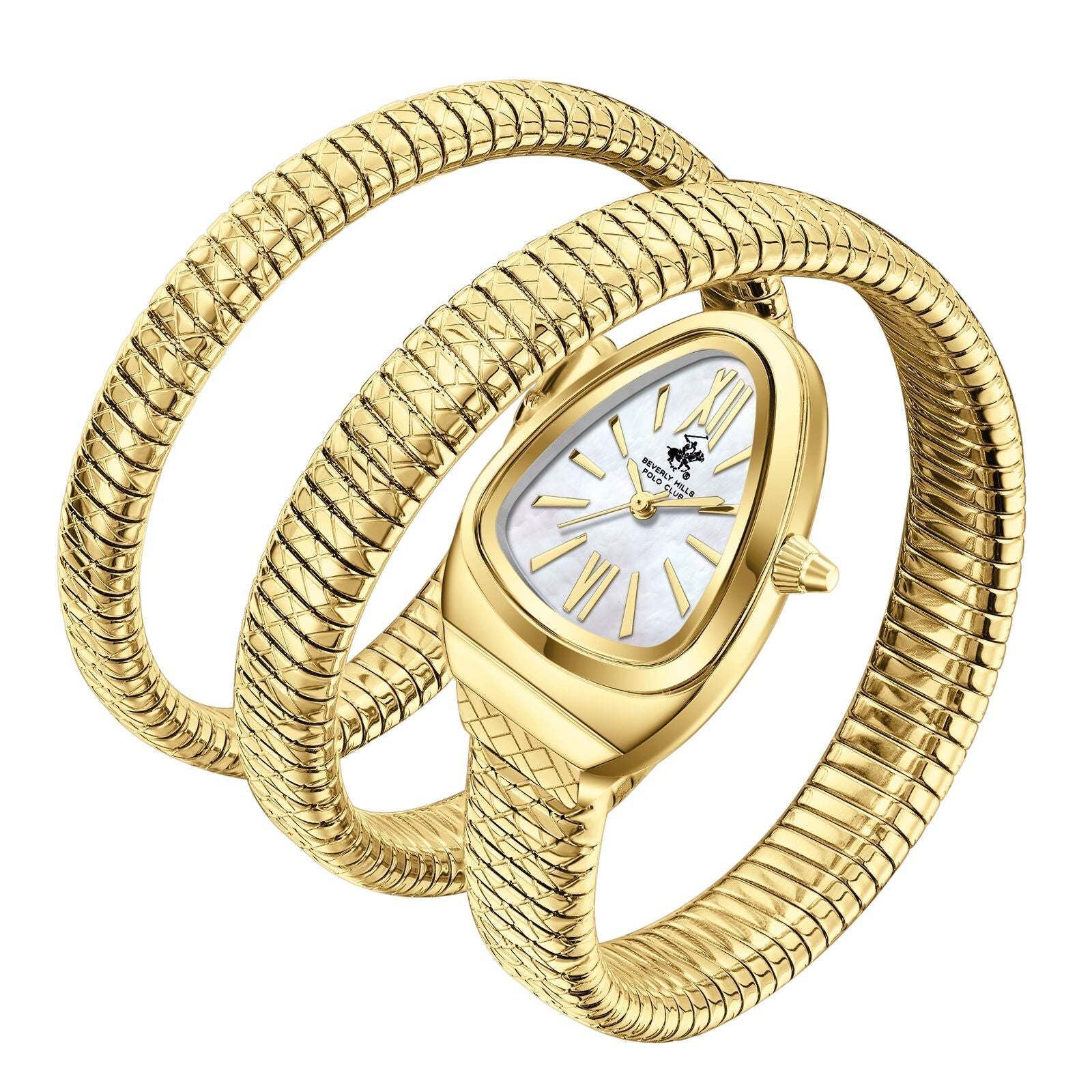Beverly Hills Polo Club serpenti All Gold Mother Pearl Watch BP3888C.120