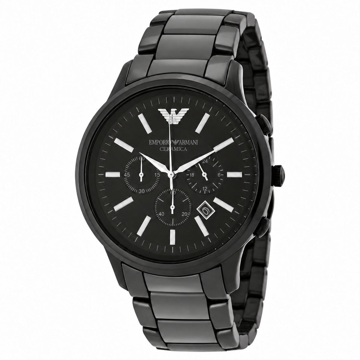 Emporio Armani Ceramica 47mm Black Dial Ceramic Chronograph Men's Watch AR1451