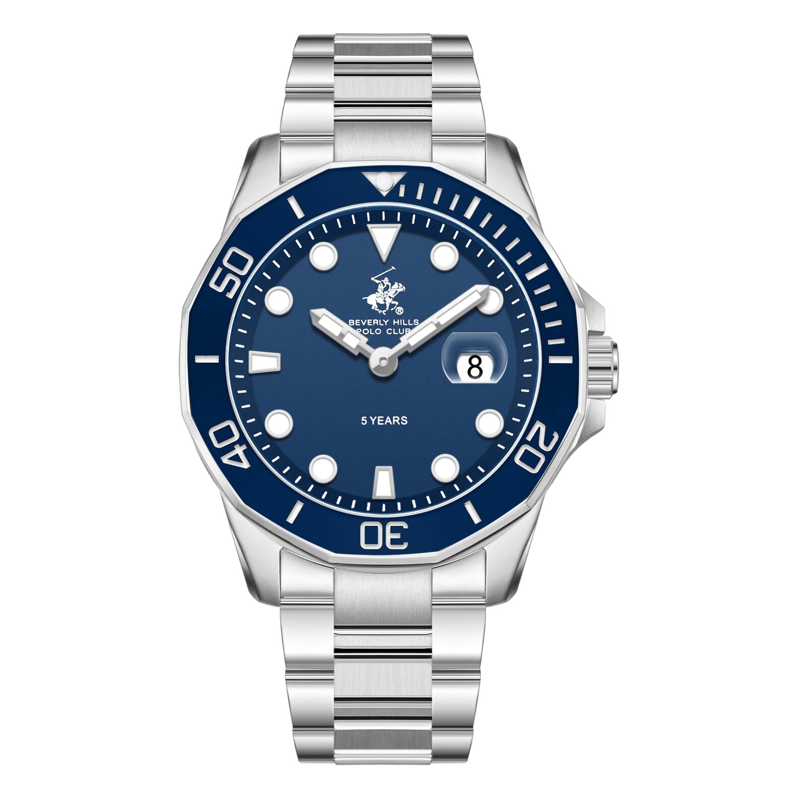 Beverly Hills Polo Club 5 Years Blue Dial Silver Date Watch BP3878X.390 Main image