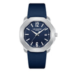 Lee Cooper Contemporary Date Window Blue Dial and Elastomer Strap Silver Watch - LC08312.399
