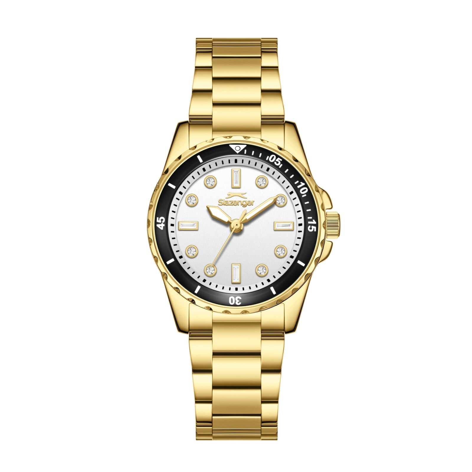 Slazenger Classic Crystals Silver Dial Gold Watch - SL.09.2594.3.130 Main image
