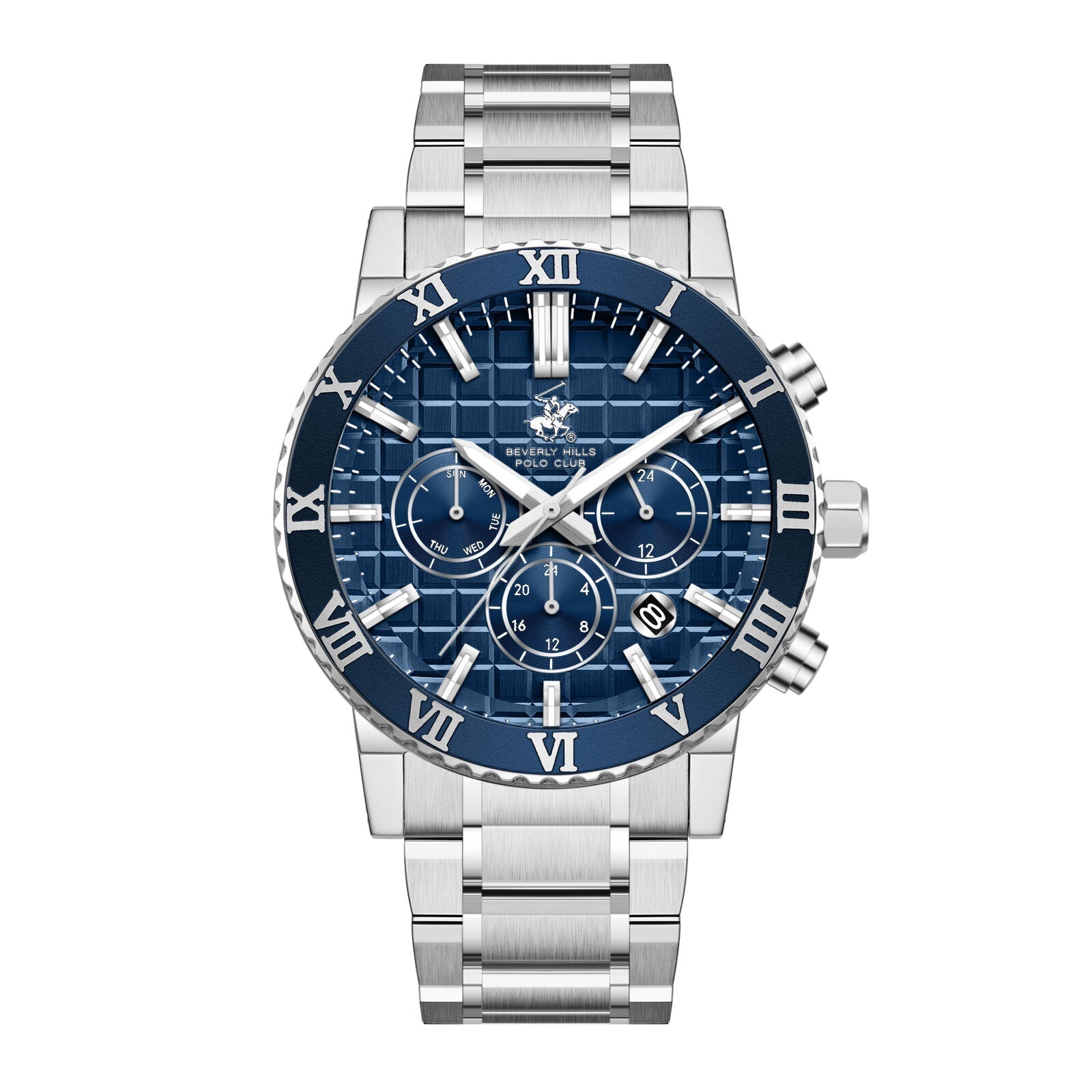 Beverly Hills Polo Club Multifunction Blue Dial Silver Date Watch BP3869X.390 Main image