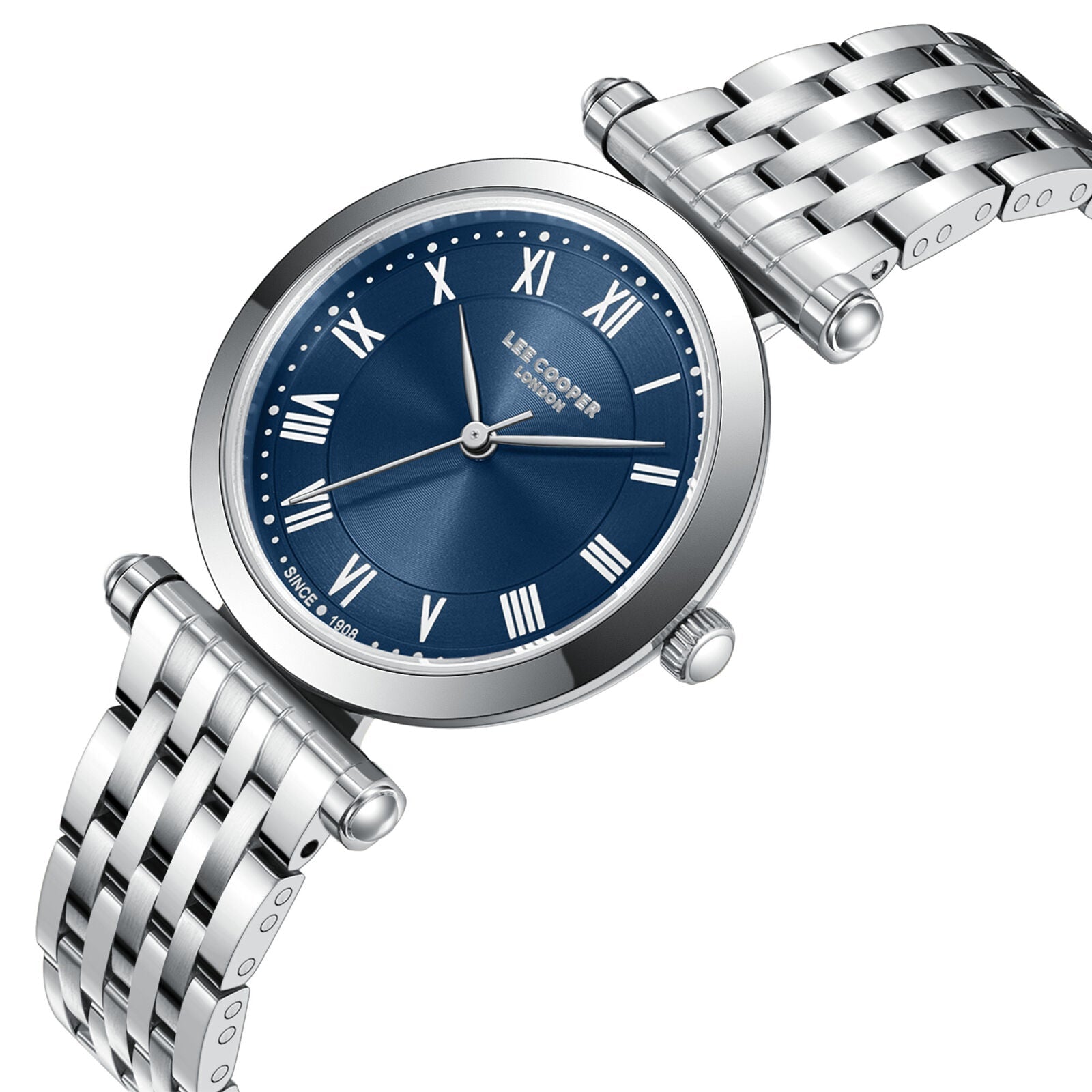 Lee Cooper Classic Roman Numeral Blue Dial Silver Watch - LC08290.390 Secundaire afbeelding