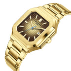 Lee Cooper Maxime Square Case Brown Dial Gold Watch - LC08269.140