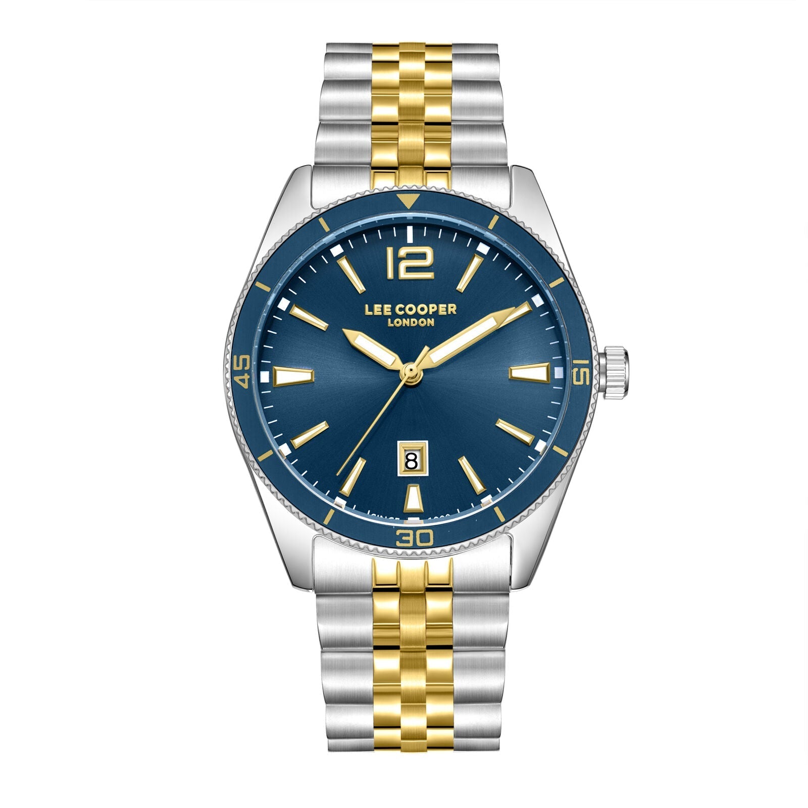 Lee Cooper Oswin Date Window Blue Dial Two Tone Watch - LC08281.290 Hoofdafbeelding