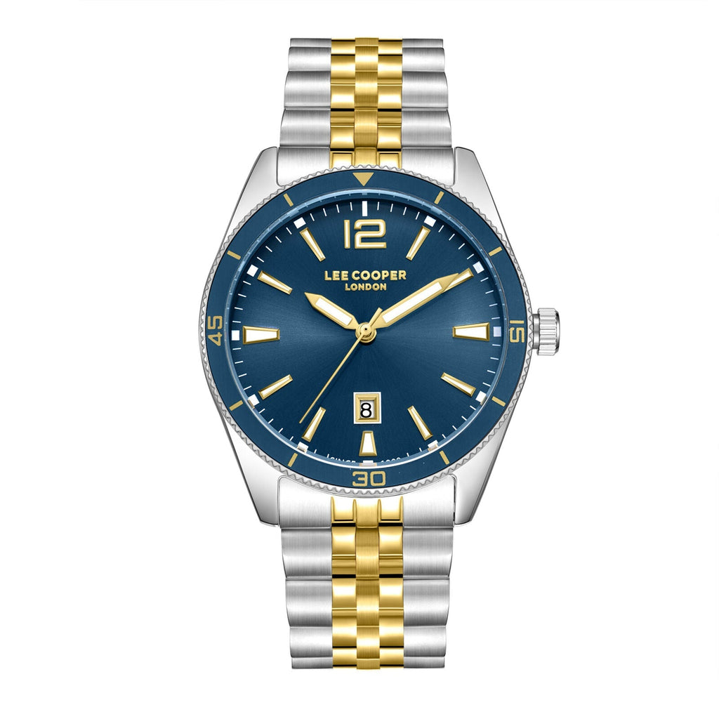 Lee Cooper Oswin Date Window Blue Dial Two Tone Watch - LC08281.290