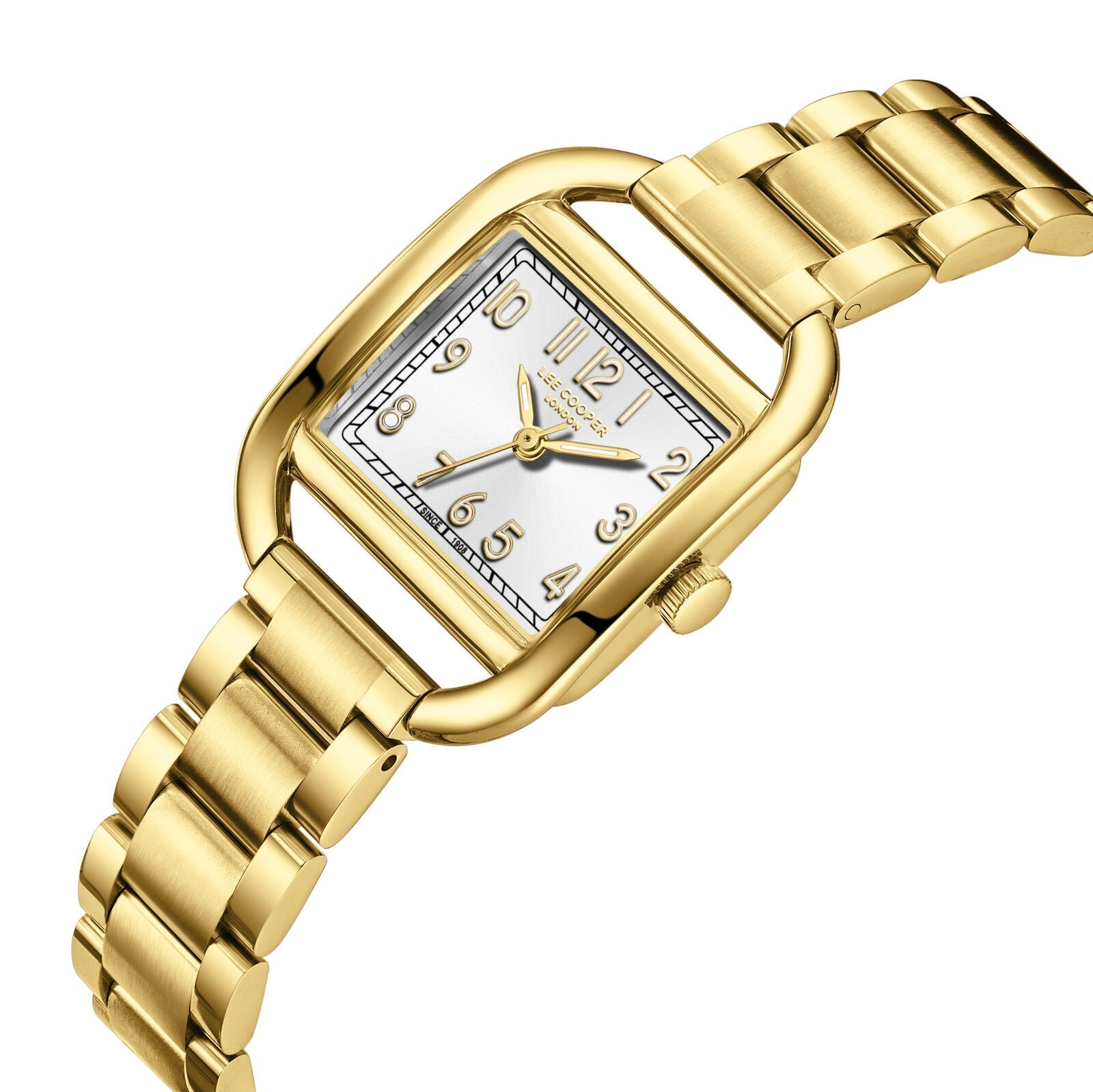 Lee Cooper Square Fashion Silver Dial Gold Watch - LC08274.130 Secundaire afbeelding