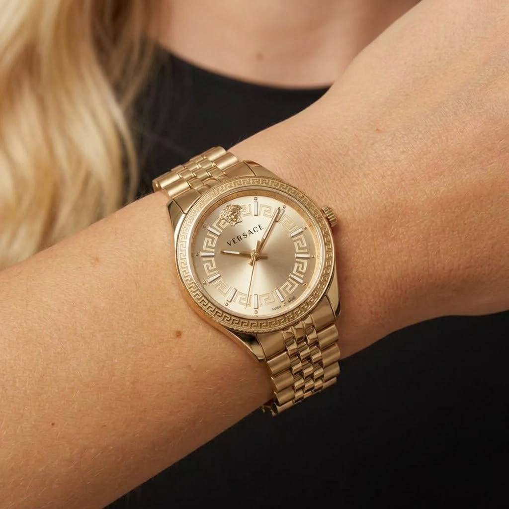 Versace Virtus 36mm Gold Dial Gold-Tone Women's Watch VEHU00720