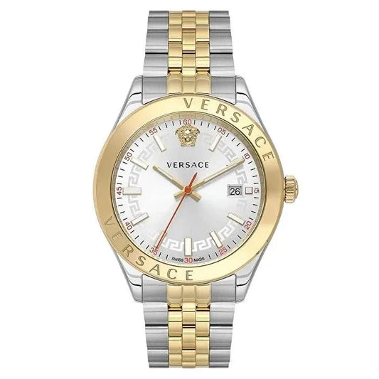 Versace Hellenyium 42mm White Dial Two-Tone Date Men's Watch VEVK01121