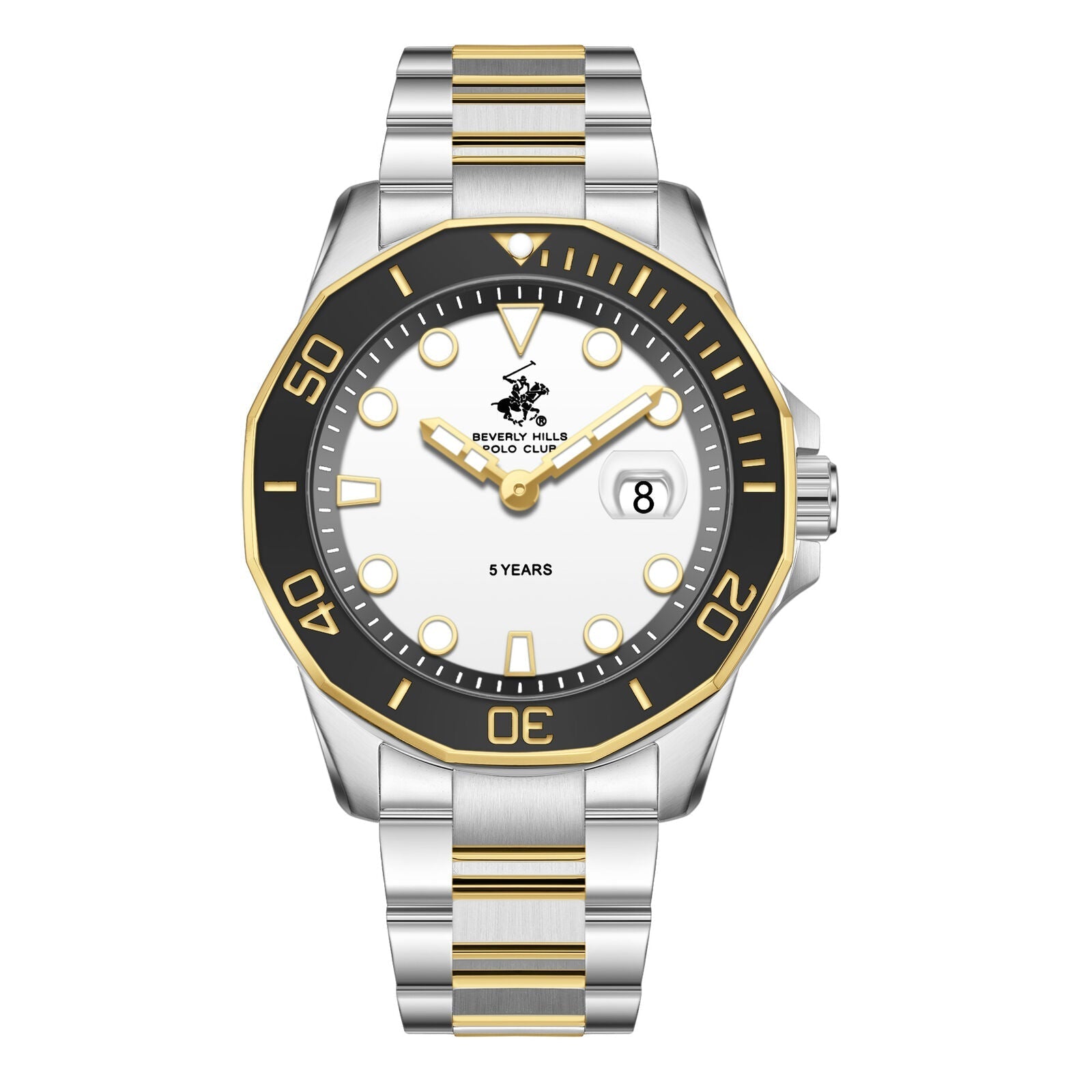 Beverly Hills Polo Club 5 Year White Dial Two-Tone Date Watch BP3878X.230 Main image