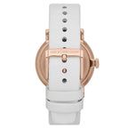 Marc By Marc Jacobs Baker White Leather Gold Rose Tone Watch MBM1283