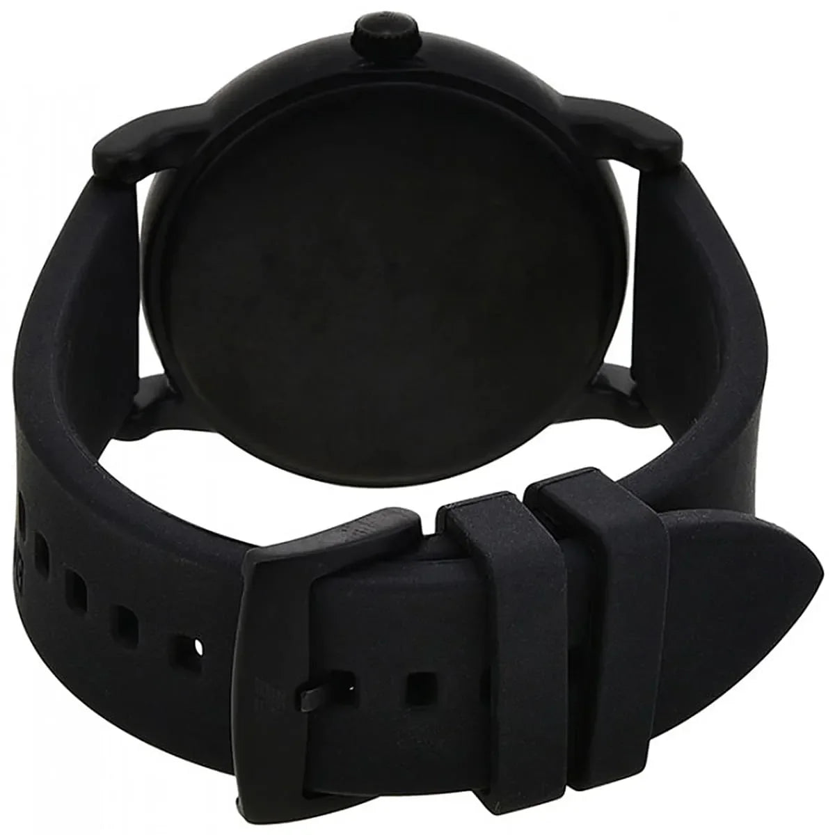 Emporio Armani Luigi Slim Matte Black Dial Black Rubber Strap Men's Watch - AR11071