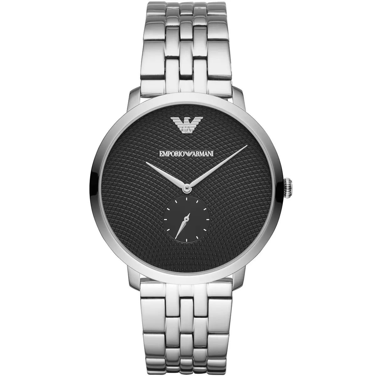 Emporio Armani Modern Slim Textured Black Dial Silver Men's Watch - AR11161 Hoofdafbeelding
