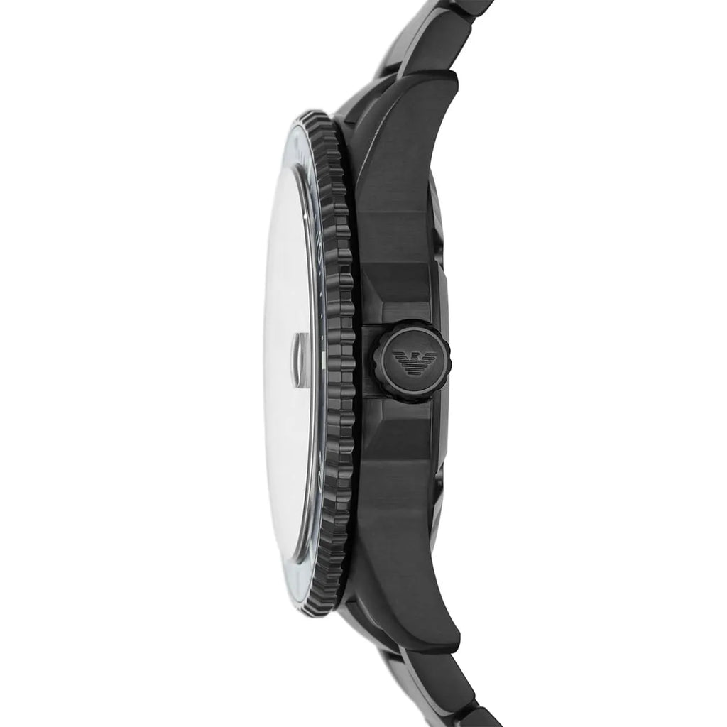 Watch Diver Diver Grey Sunray date window Dial Black PVD Men's Watch - AR11398