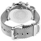 Emporio Armani Luigi Chronograph Black Dial Silver Mesh Men's Watch - AR11429