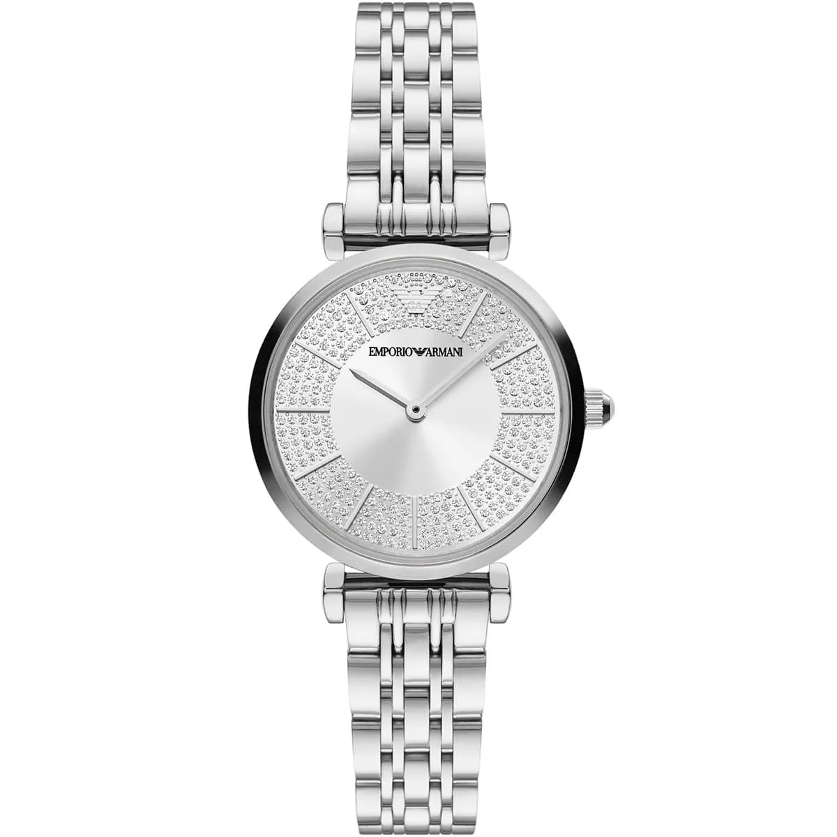 Emporio Armani Gianni T-Bar Sunray dameshorloge met zilveren kristallen - AR11445 Hoofdafbeelding