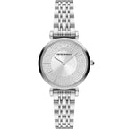 Emporio Armani Gianni T-Bar Sunray Silver Crystal Silver Women's Watch - AR11445