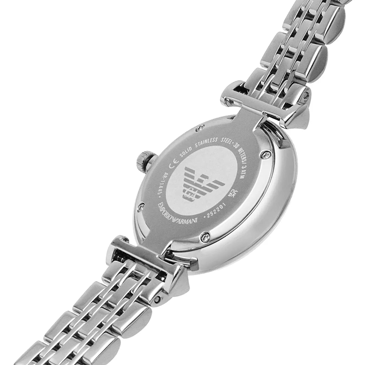 Emporio Armani Gianni T-Bar Sunray Silver Crystal Silver Women's Watch - AR11445 Hoofdafbeelding