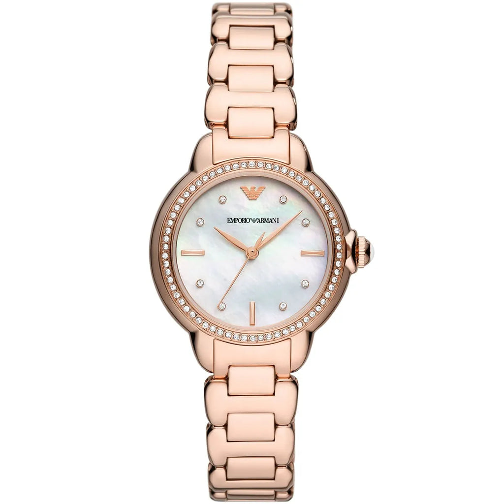 Emporio Armani Mia White MOP Dial Rose-gold Women's Watch - AR11523