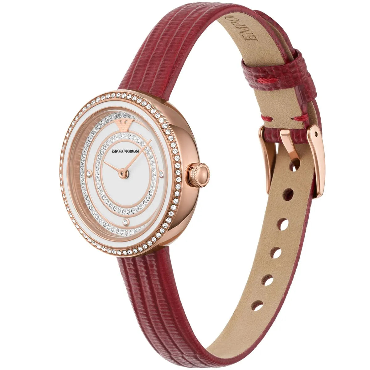Emporio Armani Rosa Two-Hand Genuine Red Leather Ladies Watch - AR11532 Secundaire afbeelding