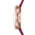 Emporio Armani Rosa Two-Hand Genuine Red Leather Ladies Watch - AR11532