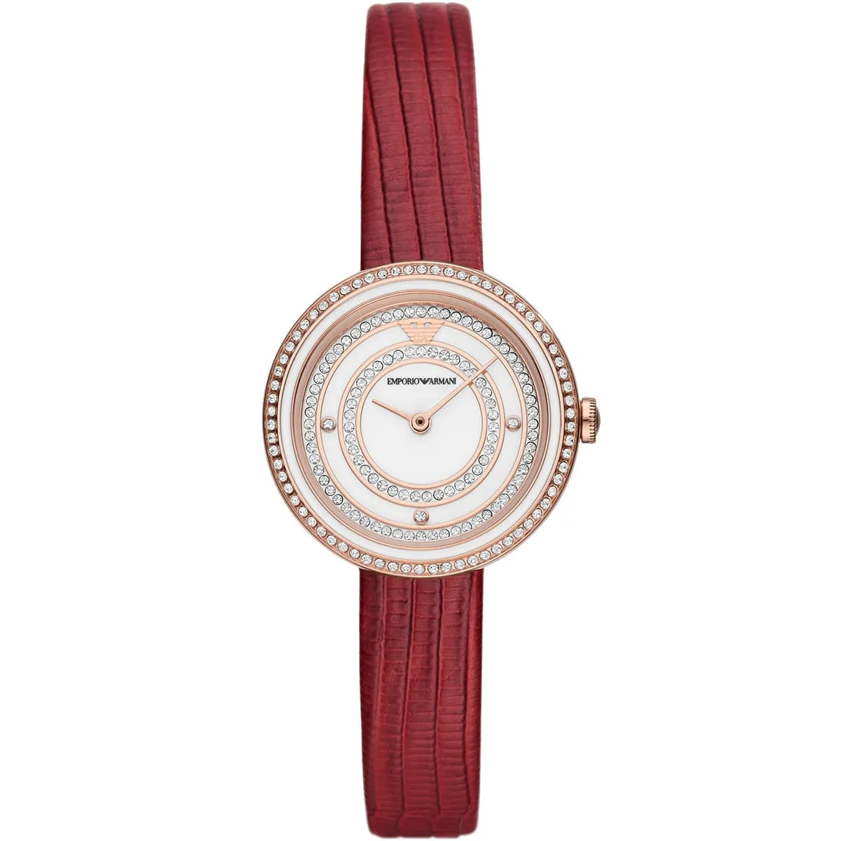 Emporio Armani Rosa Two-Hand Genuine Red Leather Ladies Watch - AR11532 Hoofdafbeelding