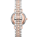 Emporio Armani Gianni T-Bar Silver Sunray Crystal Dial Two-tone Women's Watch - AR11537