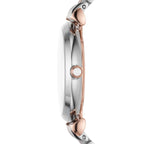 Emporio Armani Gianni T-Bar Silver Sunray Crystal Dial Two-tone Women's Watch - AR11537
