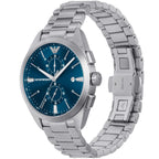 Emporio Armani Claudio Chronograph Blue Dial Silver Men's Watch - AR11541
