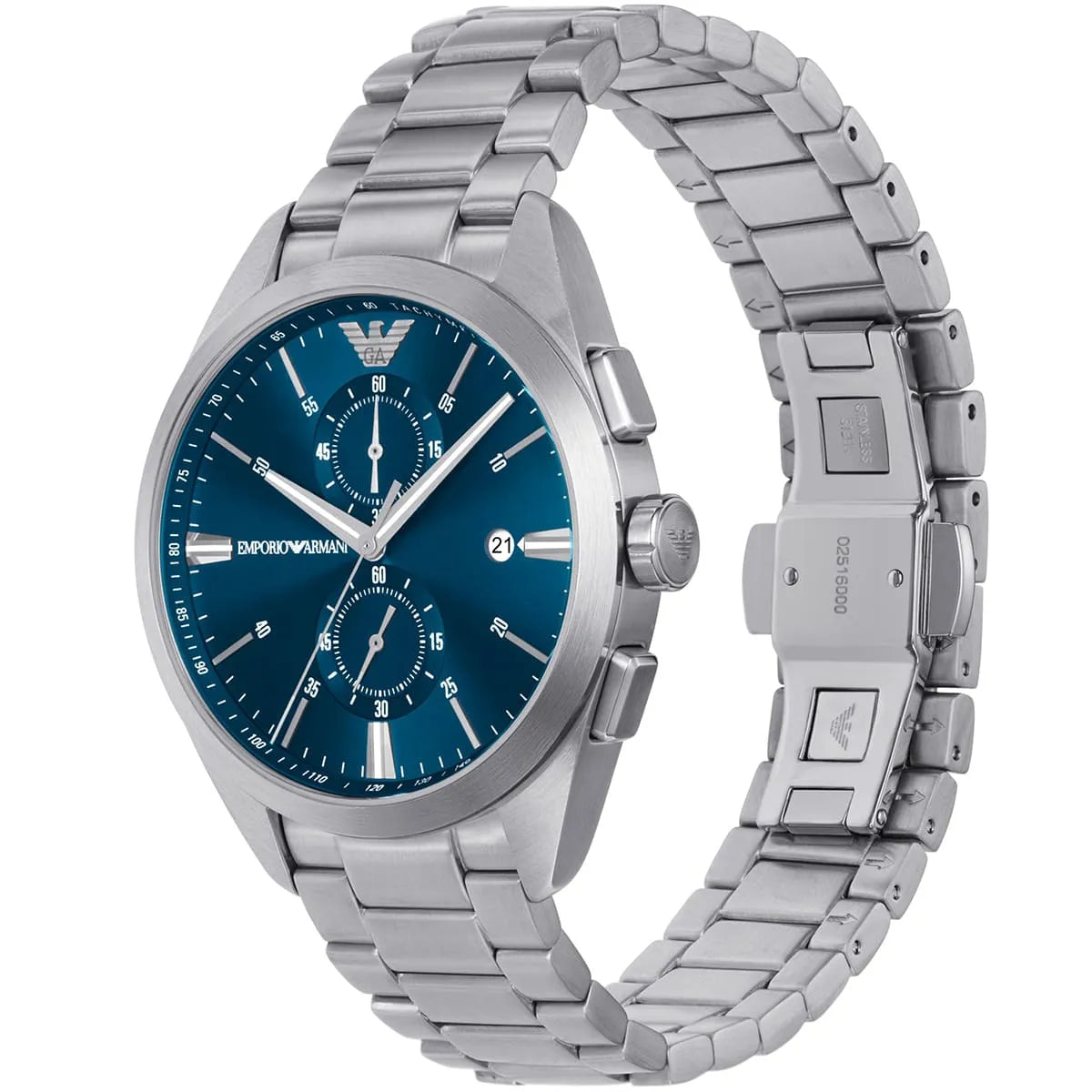 Emporio Armani Claudio Chronograph Blue Dial Silver Men's Watch - AR11541 Secundaire afbeelding