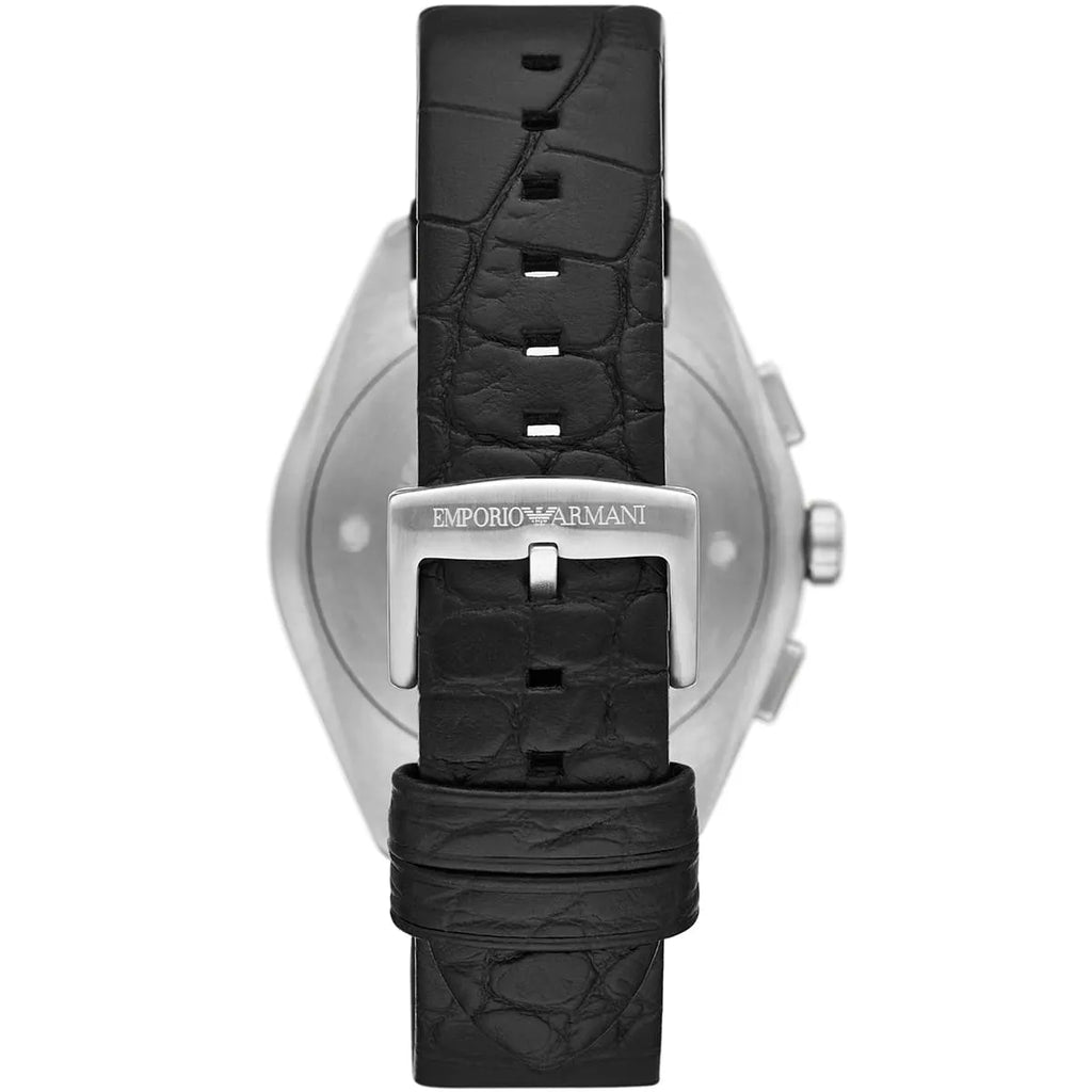 Emporio Armani Claudio Chronograph Black Genuine Leather Men's Watch - AR11542