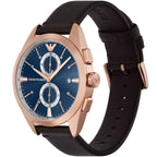 Emporio Armani Claudio Chronograph Dark brown Genuine Leather Men's Watch - AR11554