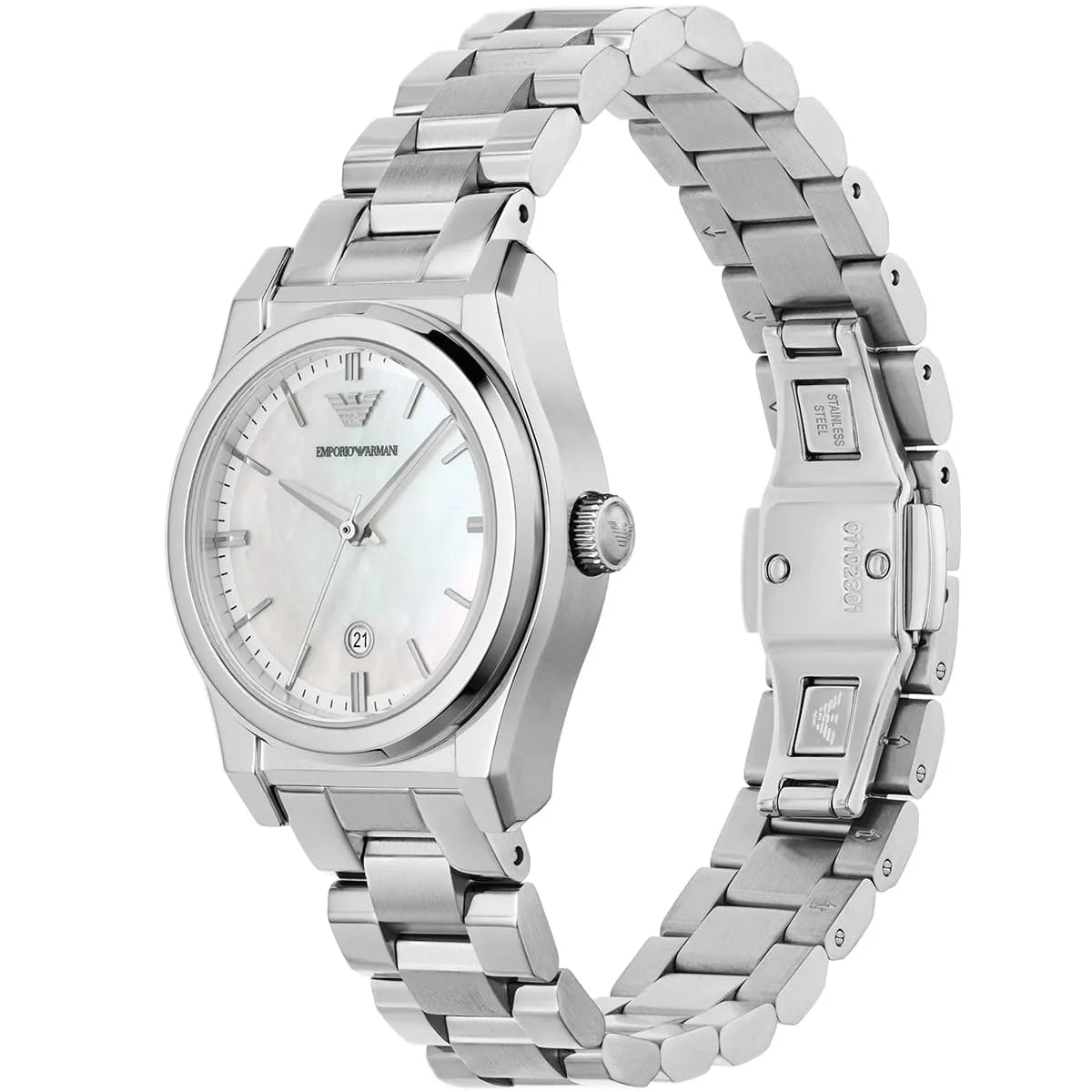 Emporio Armani Federica Dameshorloge met witte parelmoeren wijzerplaat en zilveren accenten - AR11557 Secundaire afbeelding
