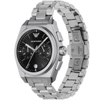 Emporio Armani Federico Chronograph Black Dial Silver Men's Watch - AR11560