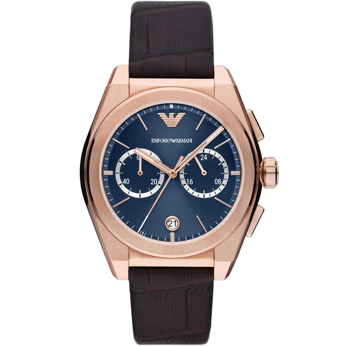 Emporio Armani Federico Chronograaf Herenhorloge met Bruine Echt Lederen Band - AR11563 Hoofdafbeelding