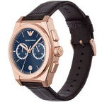 Emporio Armani Federico Chronograph Brown Genuine Leather Men's Watch - AR11563