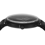 Emporio Armani Minimalist Three-Hand Date Black Genuine Leather Men's Watch - AR11573